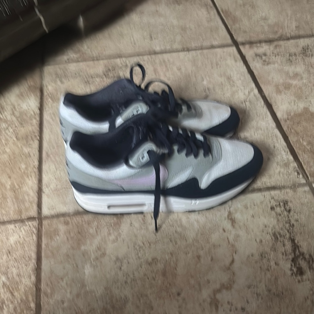 Nike Air Max White and Navy Sneakers
